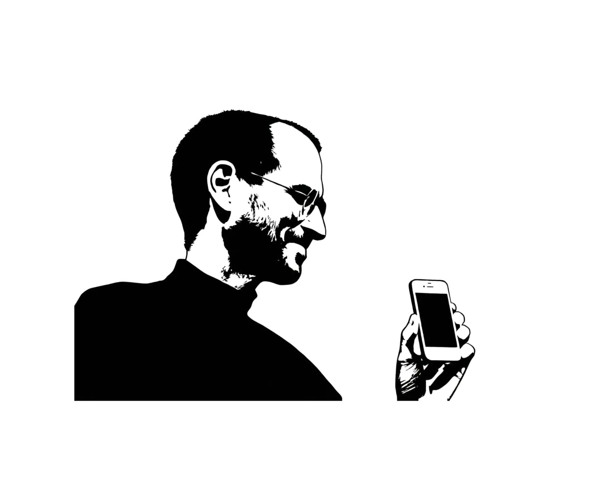 Steve Jobs silhouette illustration
